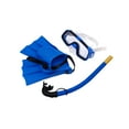 thumbnail image 3 of PINXOR Kids 4Piece Diving Snorkeling Set Blue Mask Goggles Snorkel and Flippers for Swimming and Diving, 3 of 8