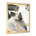 thumbnail image 2 of Designart 'Pastel Abstract With Black Blue Beige and Gold Spots' Modern Framed Art Print, 2 of 4
