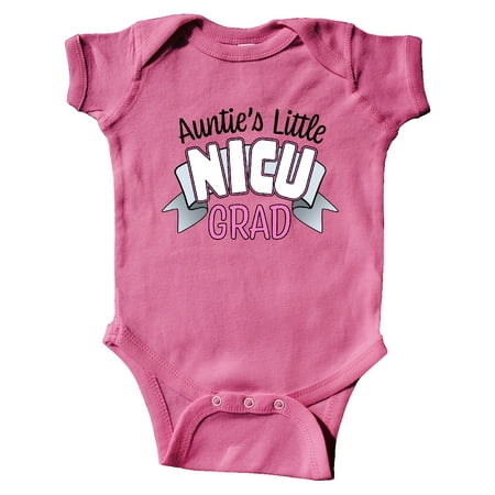 

Inktastic Auntie s Little Nicu Grad in Pink with Banner Gift Baby Boy or Baby Girl Bodysuit