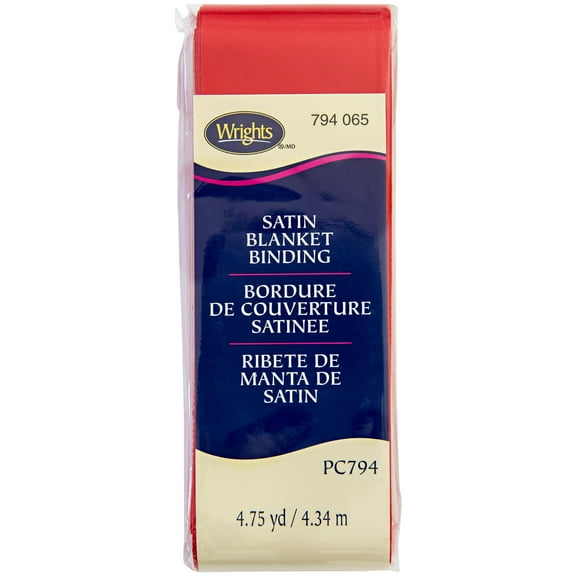 Wrights 2" Red Blanket Binding, 4.75 yd Polyester Sewing Trim