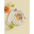 thumbnail image 2 of KelaJuan Toddler Baby Sweatshirt Rompers Halloween Pumpkin Print Long Sleeve Jumpsuit for Newborn Infant Cute Fall Clothes, 2 of 6