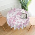 thumbnail image 2 of Mantel GOLIANDA rosa con estampado floral, 178 cm, redondo, poliéster, 2 of 6