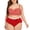 Red, variant on Plus Size Swimsuit for Women High Waist Tummy Control Swimwear Striped Print Stretchy Bikini Sets Padded Push Up Two Piece Swimsuits Beachwear Bathing Suit