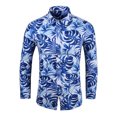 thumbnail image 1 of Camisa estampada para hombre, camisa de temperamento ajustada, camisa informal de manga larga con solapa Floral para hombre, camisa de talla grande versión coreana para hombre Pompotops  oipoqjl50359, 1 of 7