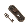 thumbnail image 3 of 2 Pieces 1/12 Dollhouse Miniature Vintage Door Locks with Keys - Bronze, 3 of 8