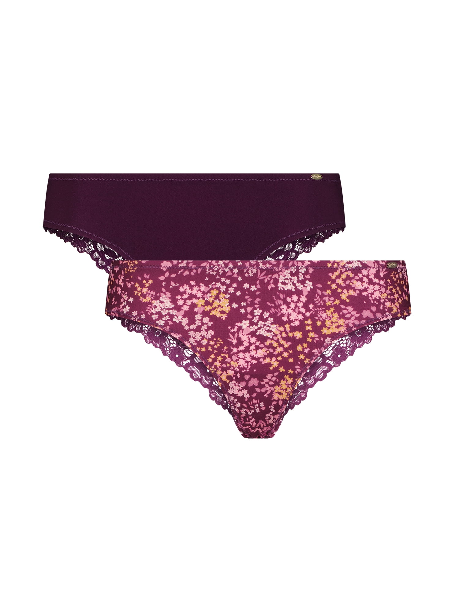 Jessica Simpson Women's Microfiber Tanga, 2-Pack, Size S-XXXL