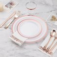 thumbnail image 5 of 175PCS Rose Gold Disposable Dinnerware Set for 25 Guests, Plastic Plates for Party, Wedding, Christmas, Include: 50 Plastic Plates, 25 Rose Gold Silverware, 25 Cups, 25 Napkins, 5 of 6