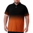 thumbnail image 2 of BRANROY Men's Big and Tall Shirts - Gradient Fade Print UPF 50+ Short Sleeve Polo Style Casual Work Golf Shirts for Men Moisture Wicking Stretch Casual Shirts for Men,Dark Gray,XL, 2 of 8