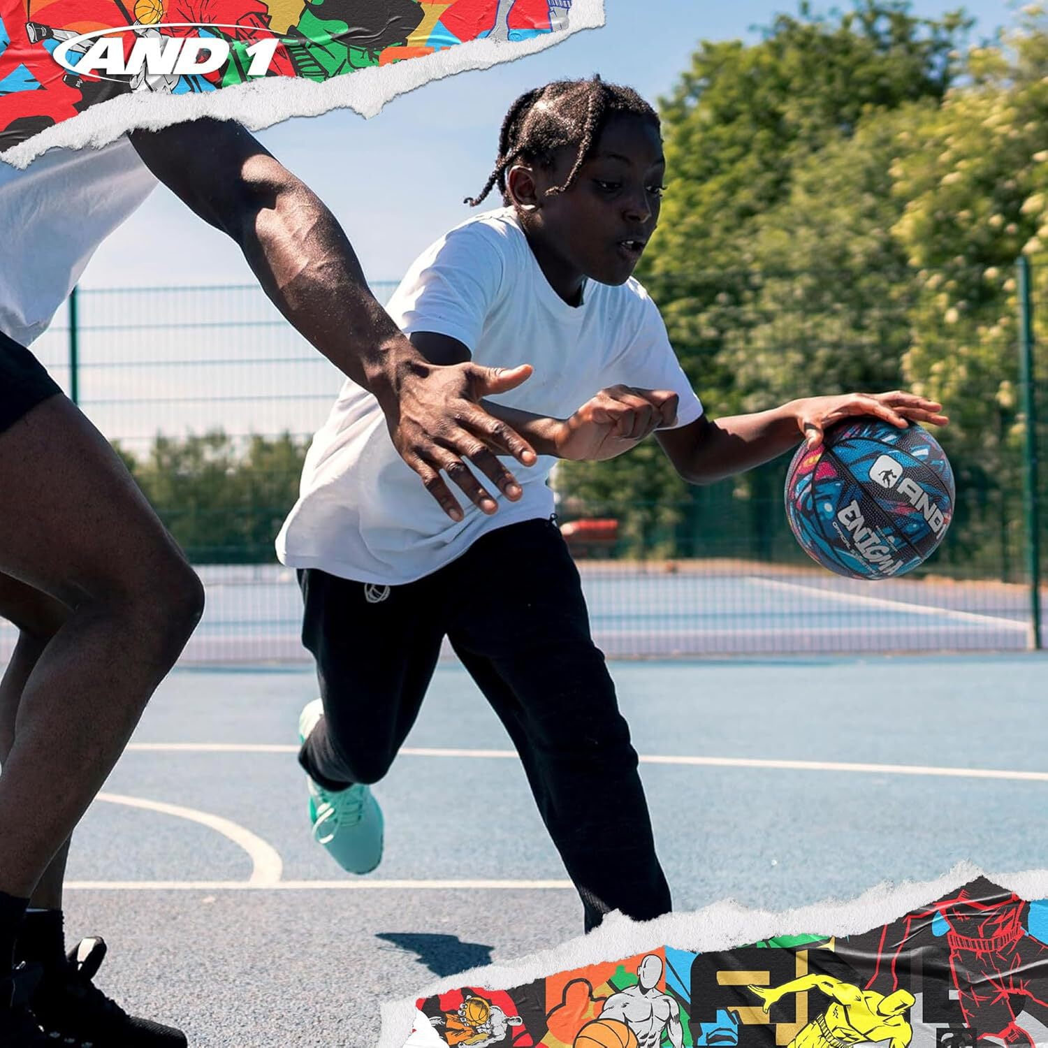 AND1 Mini Basketball 3-Pack - Size 3 (7 Inch) Easy to Grip, Youth Size, Deflated with Pump Included