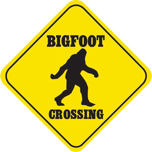 Crossing Bigfoot Funny Yellow Aluminum Caution Sign - Walmart.com
