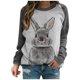 thumbnail image 2 of Puntoco Mujeres Dama Moda Animal Impreso Manga Larga O-cuello Camisas Blusa Túnicas tops Puntoco Puntoco-2649, 2 of 5