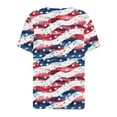 thumbnail image 5 of DeHolifer Women's T-Shirts Plus Size Independence Day Printed V-Neck Button Dressy Blouse Lightweight Casual Tunic Tops Blue 2XL, 5 of 5
