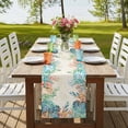 thumbnail image 4 of Table Runners 108 Inches Long Dress Scarves, Beige Coastal Farmhouse Coffee/Dining/Kitchen Table Runner for Living Room, Summer Nautical Beach Coral Starfish 13x108 Inch, 4 of 9