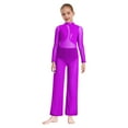 thumbnail image 4 of vastwit Kids Girls Gymnastics Unitards Full Body Rompers Mesh Lyrical Dance Outfits Ballet Jazz Dance Jumpsuit Purple 16, 4 of 6