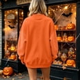 thumbnail image 5 of IAJDKMEK Womens Sweatshirt Halloween Print Top — Round Neck Loose Long Sleeve, Fall Tops for Women Festive Pullover,Orange L, 5 of 6