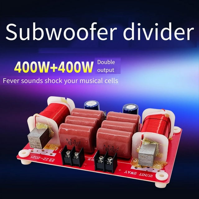 Divisor de Frecuencia de Audio de 800 W, Subwoofer Cruzado, Altavoz de Bobina Móvil Doble, Altavoz Subwoofer Doble Cruzado