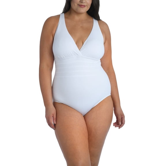 La Blanca WHITE Island Goddess One-Piece Swimsuit, US 22W