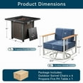 thumbnail image 7 of Unnifurnzi 5 Pieces Patio Set with Fire Pit Table-High Back Outdoor Swivel Rocking Chair Set of 4 Patio Furniture Set for Deck Porch Poolside Balcony-White/Blue, 7 of 7