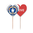 thumbnail image 1 of Northern Mariana Islands National Emblem Palillos de dientes bandera etiqueta de amor selección de pastelitos, 1 of 4