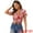 Bright Pink, variant on Floral Leaves Print Short Sleeve Beach Top L Bright Pink
