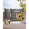thumbnail image 6 of Rustic Watercolor Sunflower with Inspirational Quotes Outdoor Pillow Covers Set of 2, Decorative Waterproof Throw Pillow Case, Grey Cotton Linen Soft Cozy Cushion Pillowcases, 6 of 6