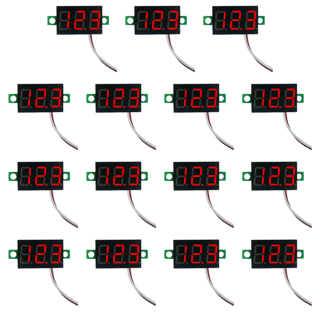 Pantalla voltaje 2 cables 5 V-40 V medidor LED 0 28 pulgadas () rojo