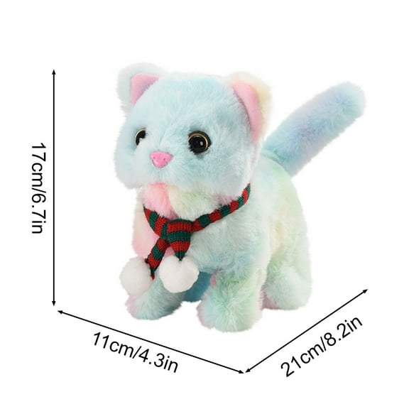 OAVQHLG3B Interactive Ragdoll Cat,Electric Plush Toy, Pet Cat,Robot Cat with Walking/Nodding/Tail Wagging/Barking, Present Gift for Girls Boys