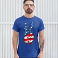thumbnail image 3 of Tee Hunt Patriotic Victory Sign T-shirt American Flag USA Independence Day Men's Tee, Blue, 5X-Large, 3 of 5