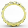 thumbnail image 3 of Womens Gold Rings Two-Tone IP Gold (Ion Plating) Stainless Steel Ring with Top Grade Crystal in Clear TK1557, 3 of 4