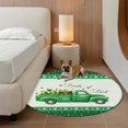thumbnail image 3 of Area Rug 36in, St. Patrick's Day Truck with Gold Coin Floor Carpet Living Room Rug, Green Clovers Leaf Plaid Non-Slip Welcome Mat Indoor Rugs for Bedroom Dining Room, 3 of 9