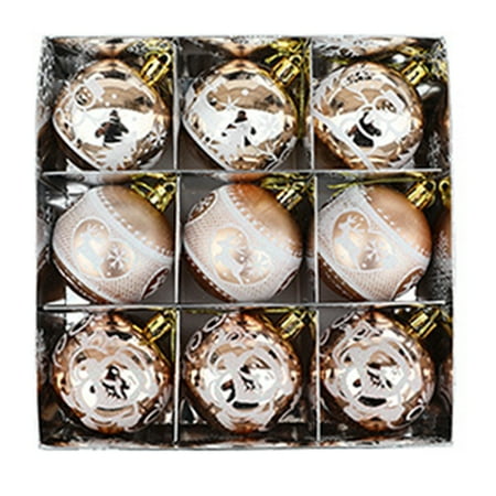 

MGStore Christmas Ball Pendant Festive Exquisite Ornamental Shiny Xmas Tree Color Painted Balls Decor for Christmas