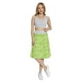thumbnail image 2 of Women's Green Line Art Style Flourish A-line Printed Skirt Casual Wear, S, Apple Green Pale Yellow, by Ambesonne, 2 of 6