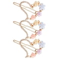 thumbnail image 1 of Pack de 3 horquillas con flores para niñas y mujeres Horquillas Horquillas decorativas con pedrería Horquillas metálicas doradas Accesorios para el cabello Horquillas, 1 of 8
