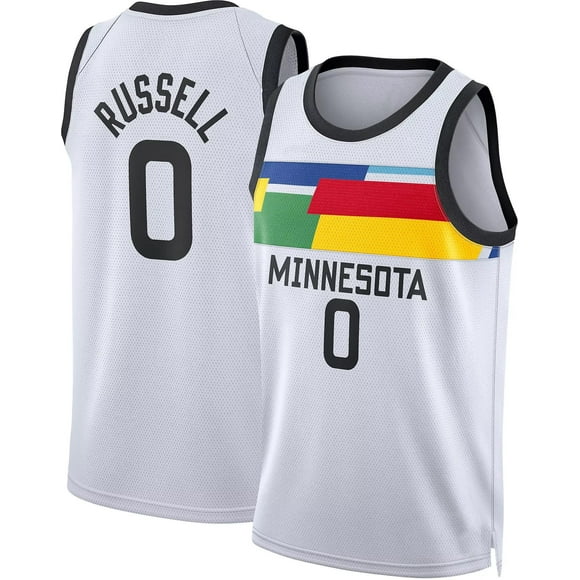 Men's 2022-23 City Edition Minnesota Timberwolves D'angelo Russell #0 White Dri-fit Swingman Jersey For Adults