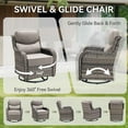 thumbnail image 4 of Patiobula Outdoor Patio High Back Swivel Glider Chair Set of 2,All-Weather Rattan Swivel Rocking Lounge Chair with 6-Inch Thick Removable Cushions for Patio Porch Pool,Gray/Beige, 4 of 9