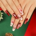 thumbnail image 3 of Niusricy Christmas Artificial Nails Set Natural Snowflake False Nail Full Cover Nail Tips for Women Manicure Kit, 3 of 9