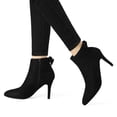 thumbnail image 2 of Unique Bargains Women's Pointed Toe Heel Side Ankle Stiletto Boots, 2 of 7
