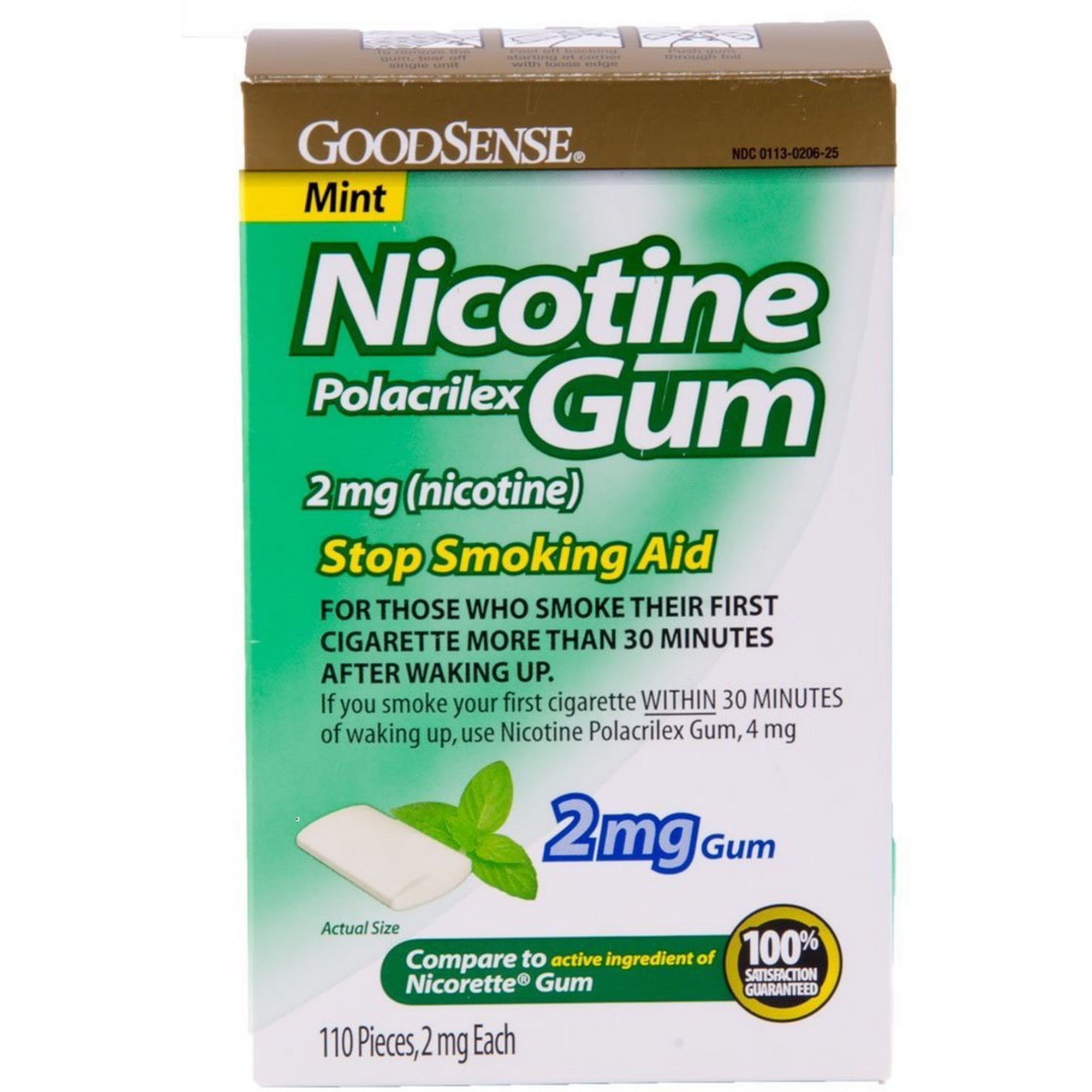 GoodSense Nicotine Polacrilex Gum, Mint, 2 mg 110 ea - (Pack of 1)