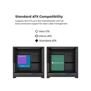 MONTECH HS01, ATX Mid-Tower PC Case, Gaming PC, High-Airflow, Reversible Layout, Mesh Front Panel, Sink-in Design, Toolless Panels, Black