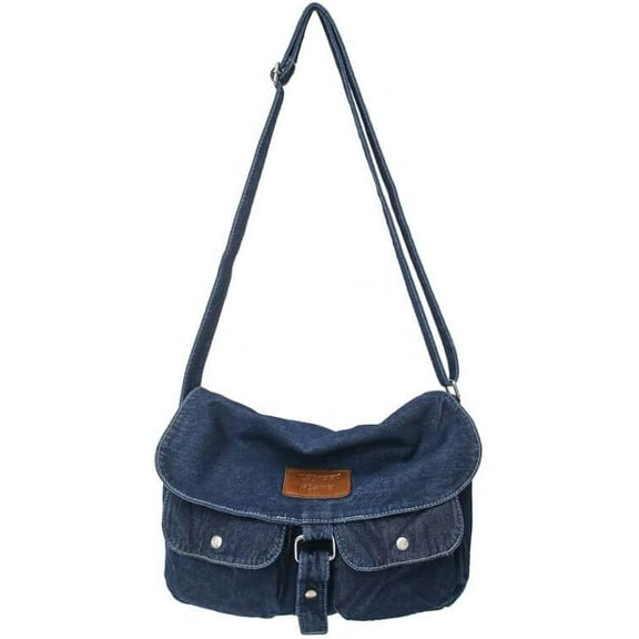 Denim Messenger Shoulder Bag, Blue Jean Hobo Tote Bag,Retro Denim Large Crossbody Bag Purse For Women Men