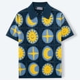 thumbnail image 7 of Tqyyweavej Men's Knit Shirts Crochet Striped Summer Short Sleeve Sweater Botton Down Lapel Collar Color Block Tops Size M to 3XL, 7 of 7