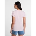 thumbnail image 3 of Time and Tru Women's Slim Fit Crewneck Tee with Short Sleeves, Sizes XS-XXXL, 3 of 5