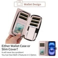 thumbnail image 6 of Furiet Argyle Wallet Case for iPhone 17 6.3 inch with Wrist/Shoulder Strap, Card Slots Zipper Purse Luxury PU Leather Stand Checkered Cell Phone Cover for i Phone17 i17 17Case Women Girls Rose Gold, 6 of 7