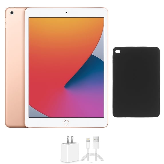 Restored Apple iPad 8 10.2 32GB Gold Wi-Fi Bundle, Includes Protective Case and Charger