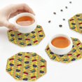thumbnail image 3 of KLL Drink Coasters Set Octagon of 4,PU Leather Absorbent Coasters Set Decorative Coffee Cup Coasters Housewarming Gift for Home Decor-90s Audio Tape, 3 of 5