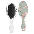 thumbnail image 2 of Hair Brush Floral Rose Cushion Base Hair Brushes Touch Paddle Oval Hairbrush, 2 of 7