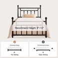 thumbnail image 6 of Amolife Twin Bed Frame, Metal Platform Bed with Vintage Headboard & No Box Spring Needed, Black, 6 of 8