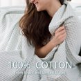 thumbnail image 3 of EGOHOME Waffle Blanket-100% Cotton Lightweight Oversize Yarn-dyed Bed Blanket for All Seasons, Angel Falls Queen, 3 of 11