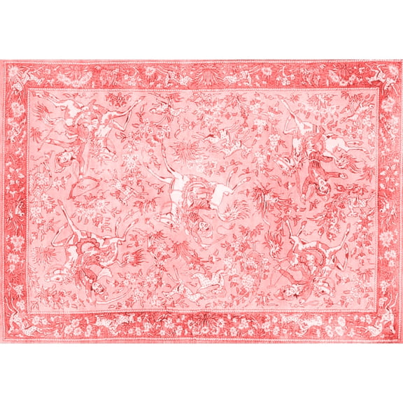 Ahgly Company Indoor Rectangle Animal Red Traditional Area Rugs, 3' x 5'