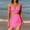03 Hot Pink, variant on YueHuiYing Women's Printed Two Piece Swimsuit Set Crop Top And High Waisted Shorts Bathing Suit For Beach And Water Activities